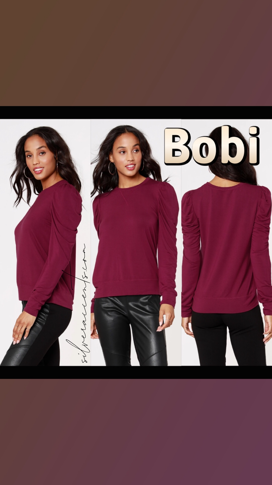 BOBI PuffSleeve SUCCULENT TerryKnit Top