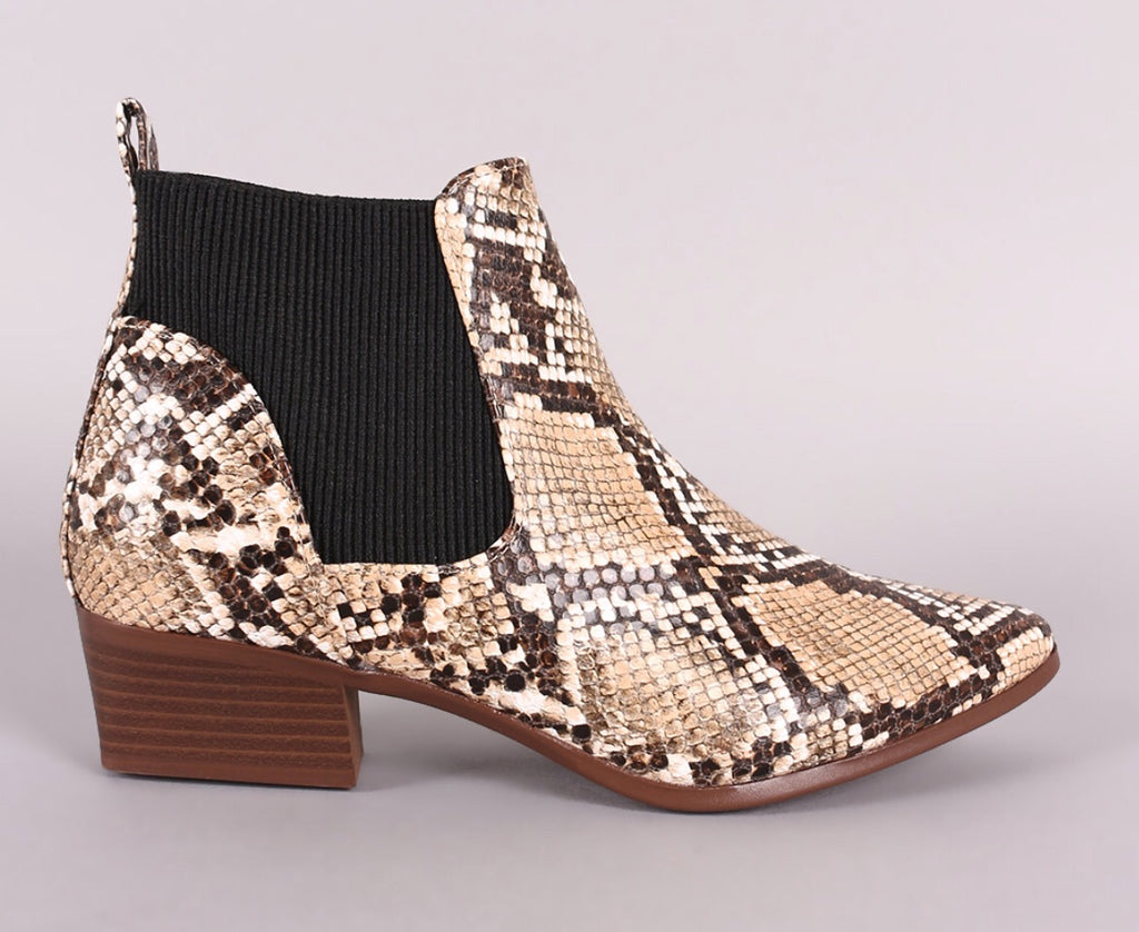 CZAR Python Stretch Pullon Bootie Shoe
