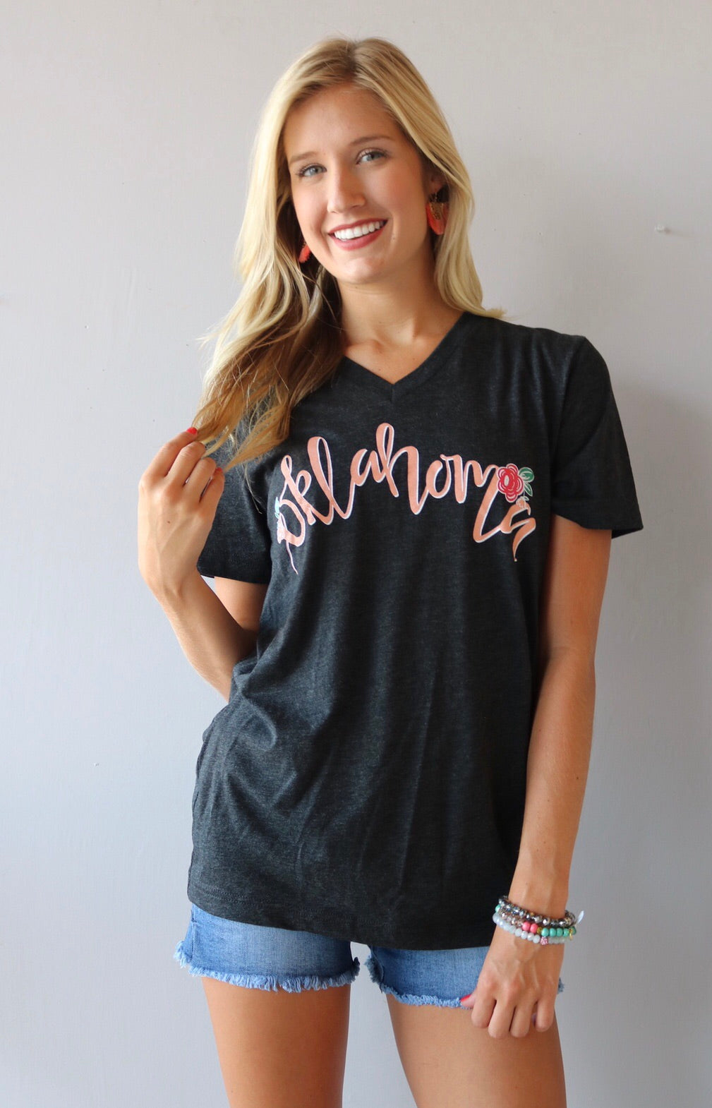 CALAMITY JANE ‘18 OKLAHOMA STORYBOARD Canvas TriBlend V-Neck Tee Shirt Top