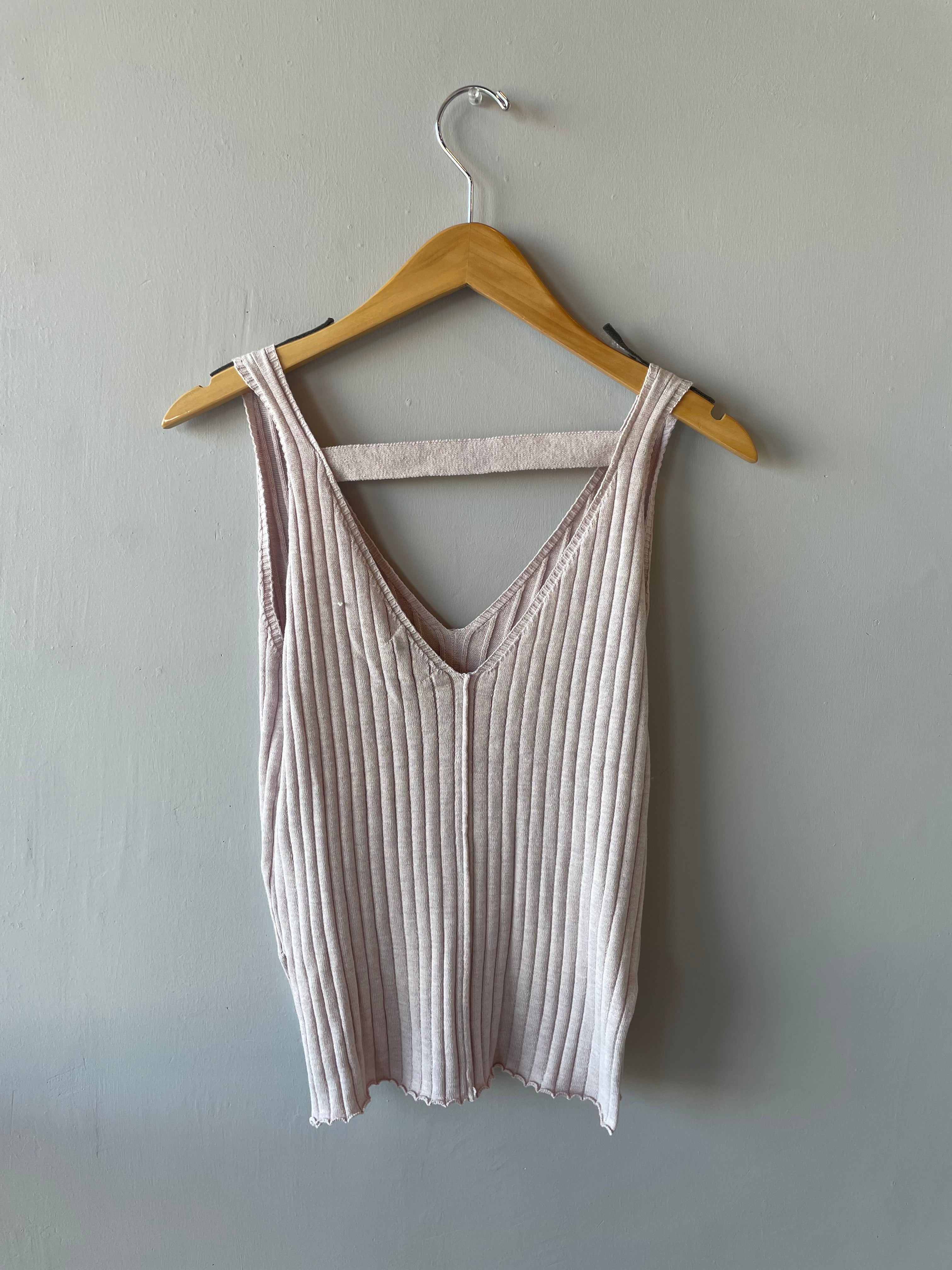LUSH RibKnit COSMO V Neck Tank