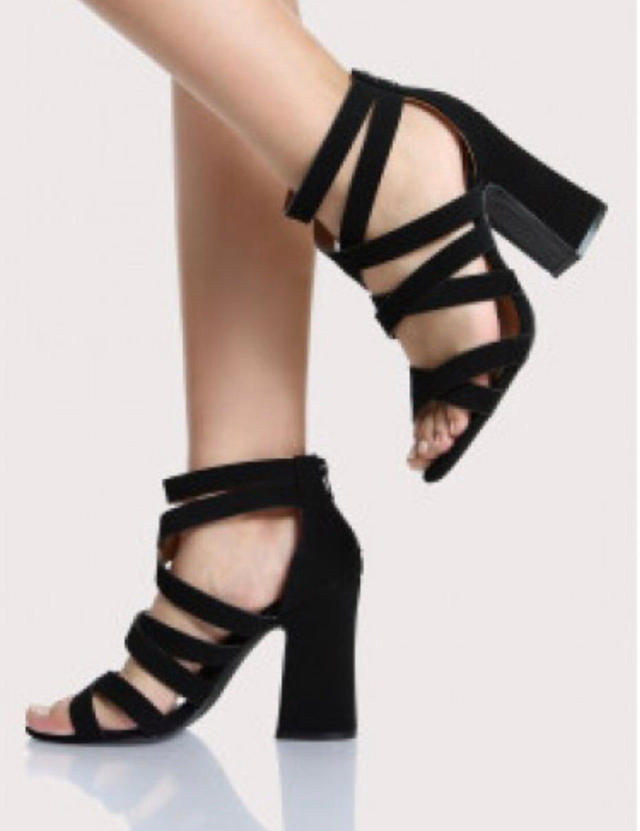 Qupid PARIS Strappy BlockHeel Sandal Shoe