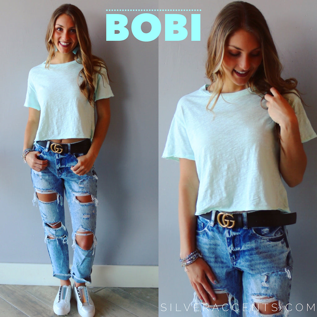 BOBI WaistCrop MARVEL SlubJersey Tee Top