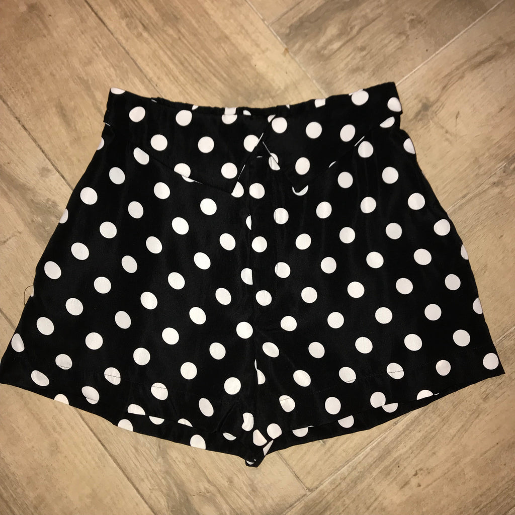 CONFETTI Polka Dot Hi Waist Fold Over Shorts