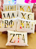AL Gold SORORITY Initial Throw Pillow