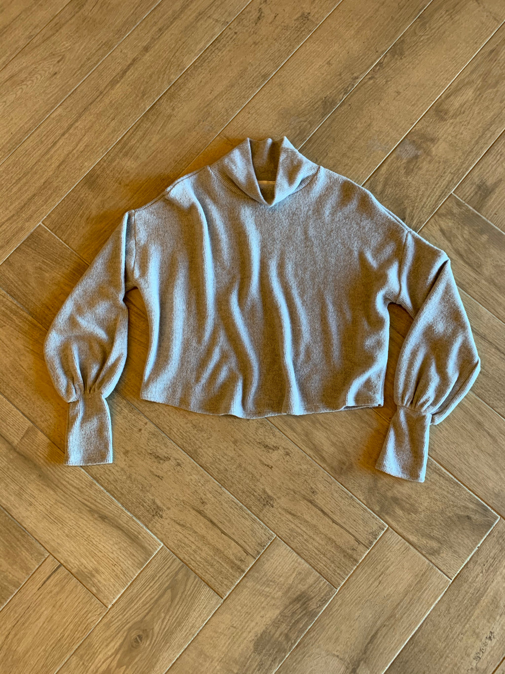 BOAST HiNeck BrushKnit Waist Crop Top