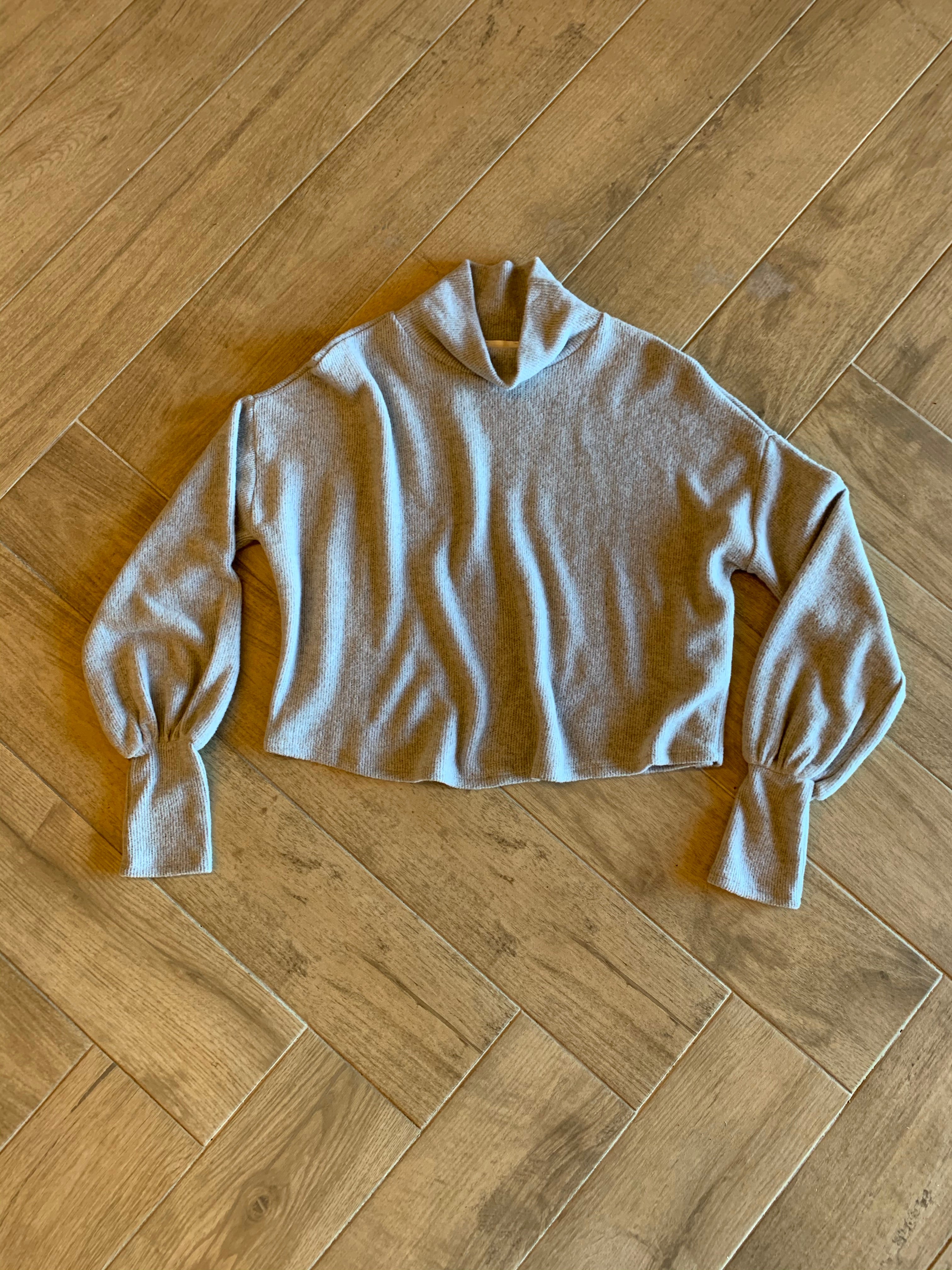 BOAST HiNeck BrushKnit Waist Crop Top