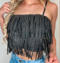 CHICK Rhinestone Fringe Cami Top