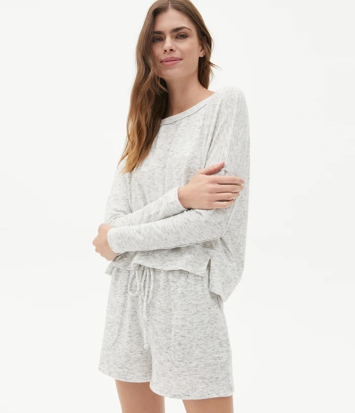 MICHAEL STARS Staggered Hem KIARA Madison BrushKnit Top