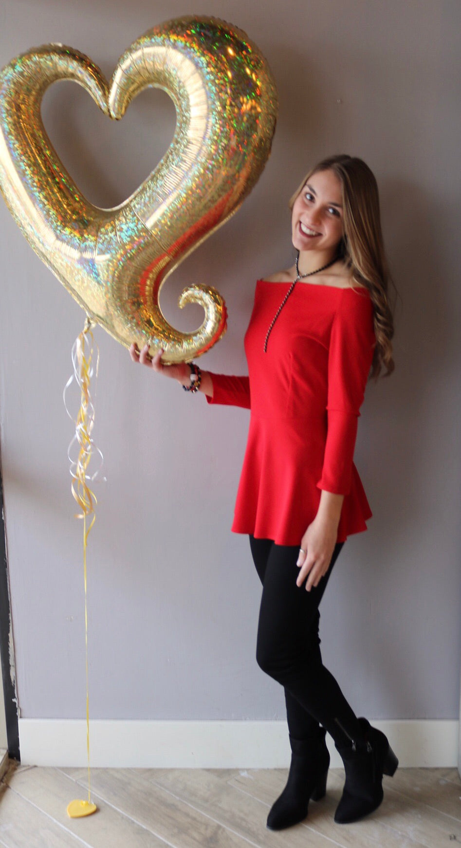 2Hearts FIXATE OffShoulder Fit & Flare 3/4 Sleeve Top