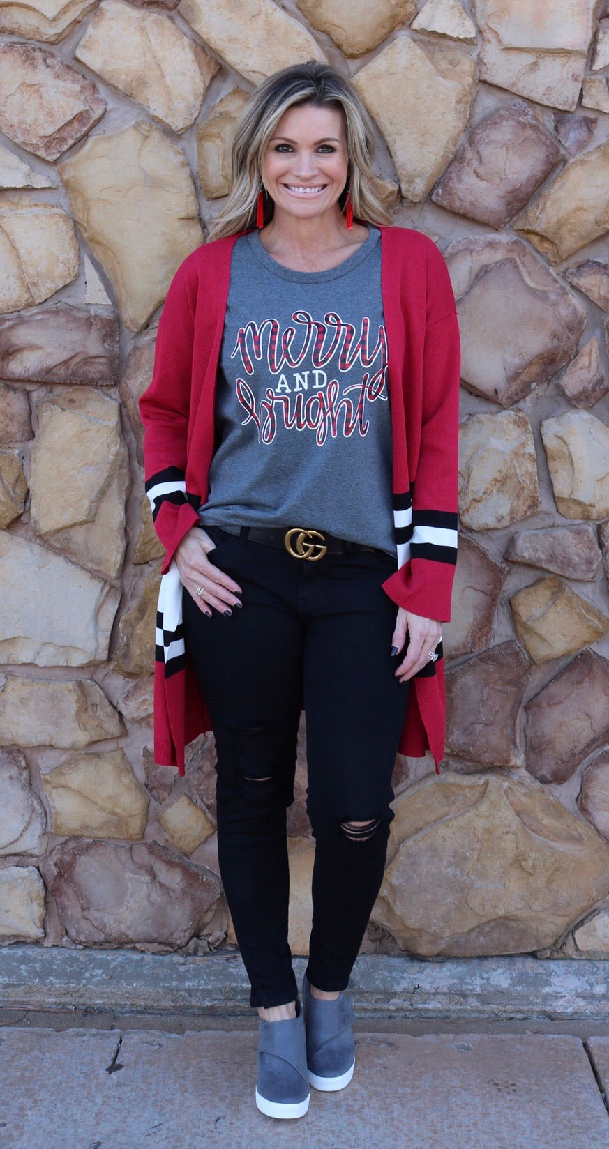 Buffalo Plaid MERRY & BRIGHT Tank Top