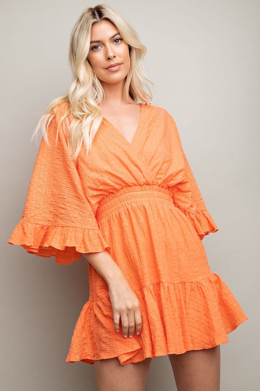 Surplice WARRANT VNeck Ruffle Skirt Dress
