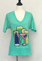 WILDFOX COUTURE Mint Chip TIME FOR ANOTHER V-Neck Tee