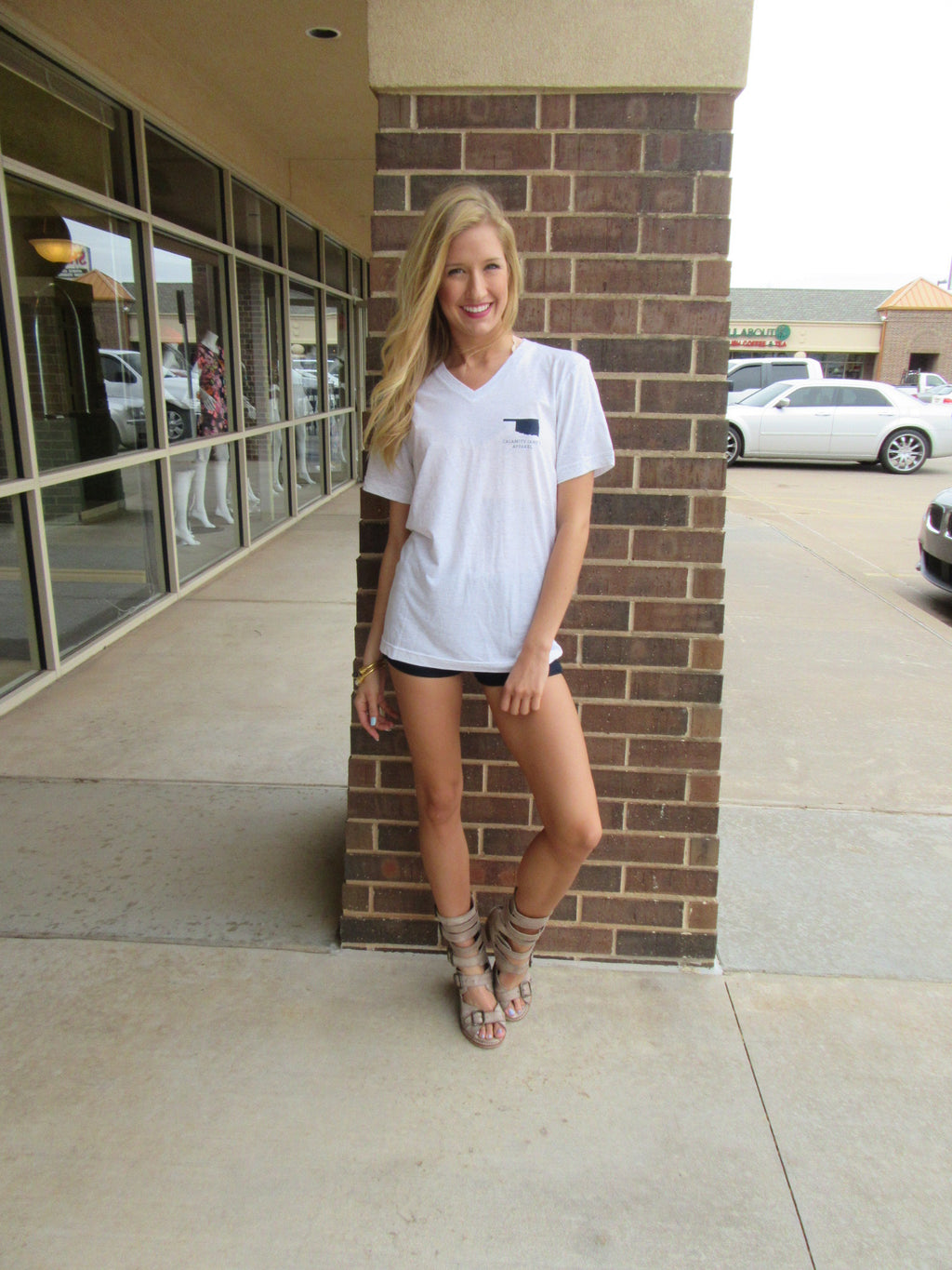 RAISED BY OKLAHOMA STANDARDS V-Neck Tee Top