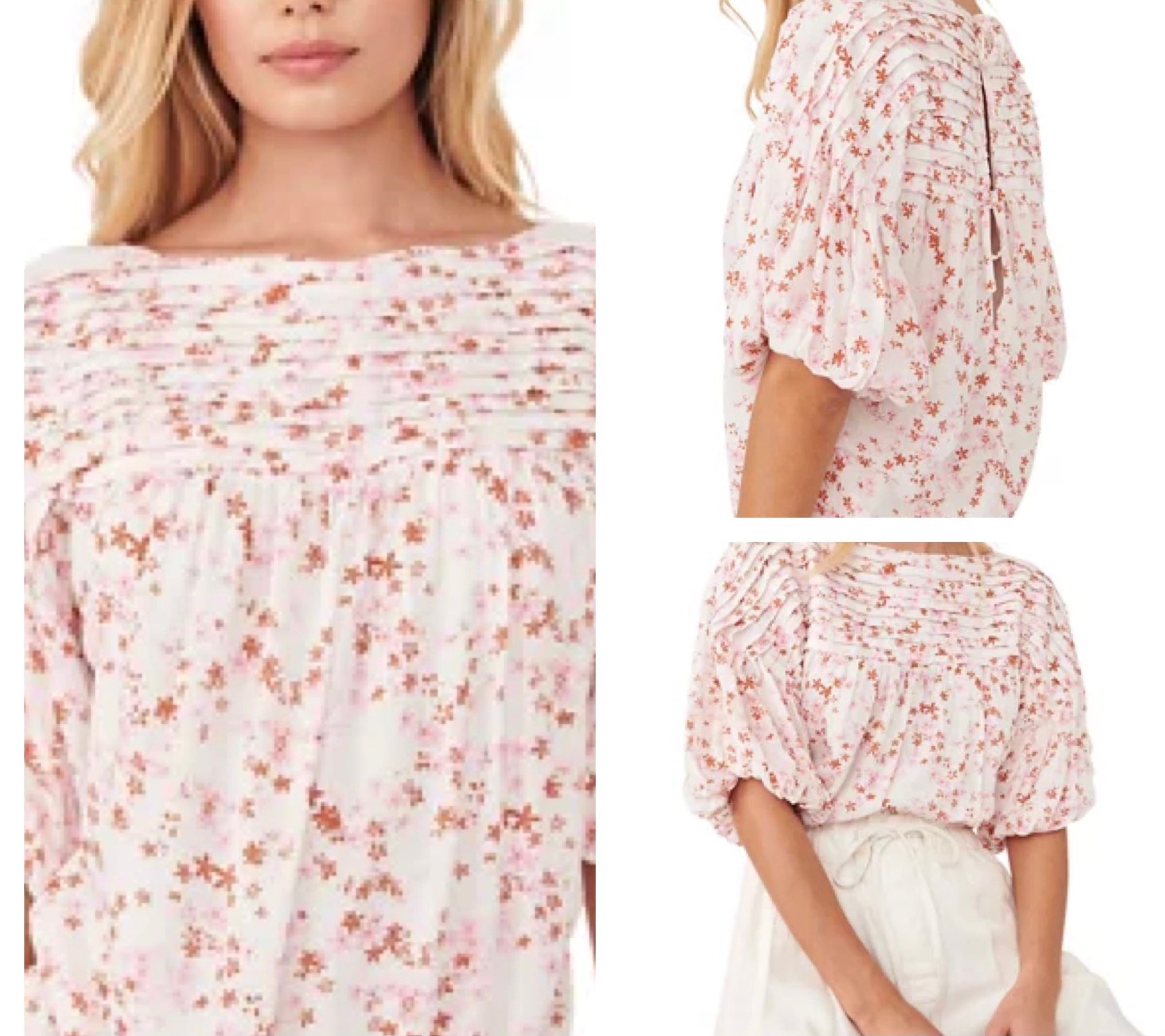 FREE PEOPLE Floral DESSA Tieback Bodysuit