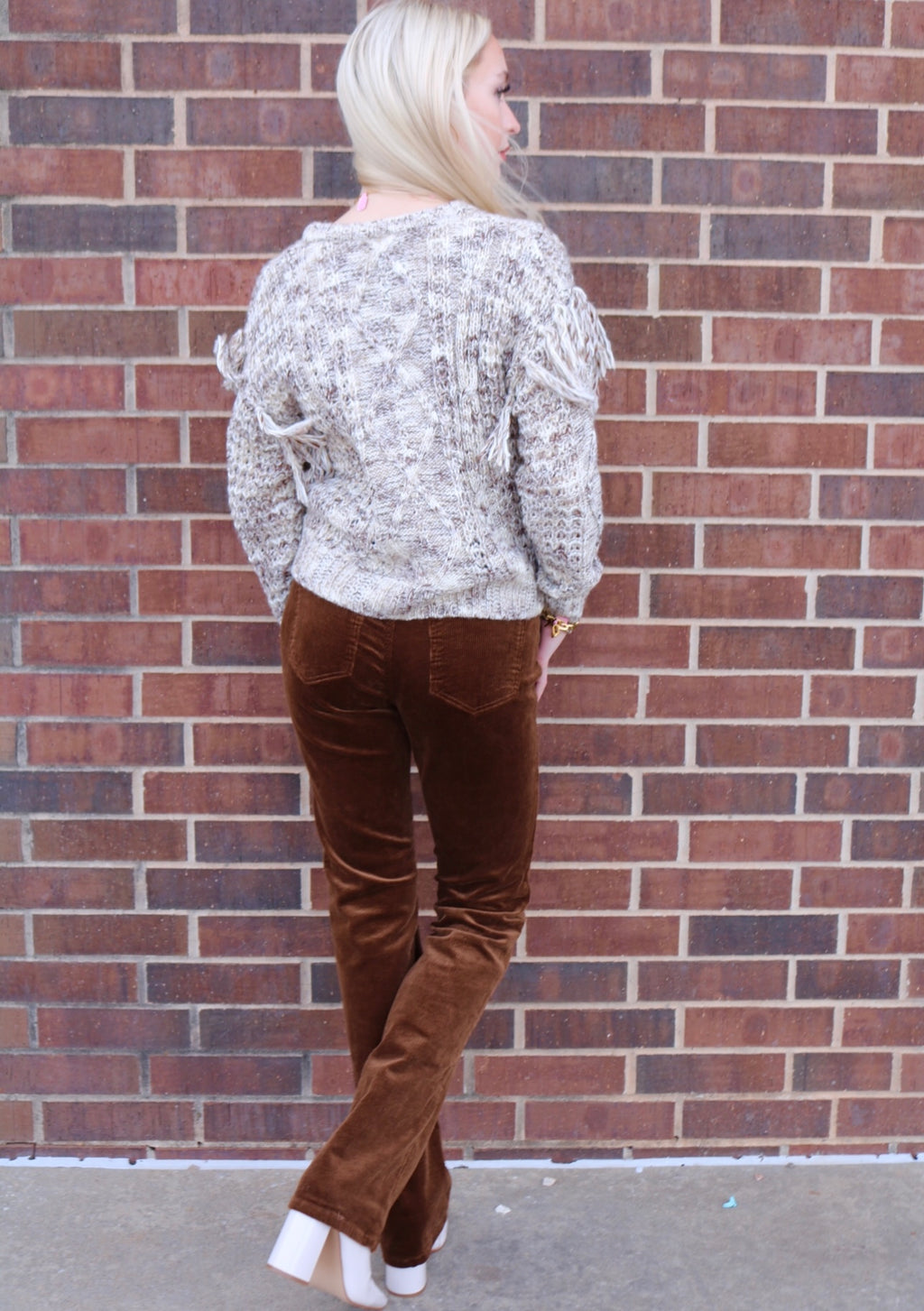 DEAR JOHN Fringe KYNLEE CrewNeck Sweater