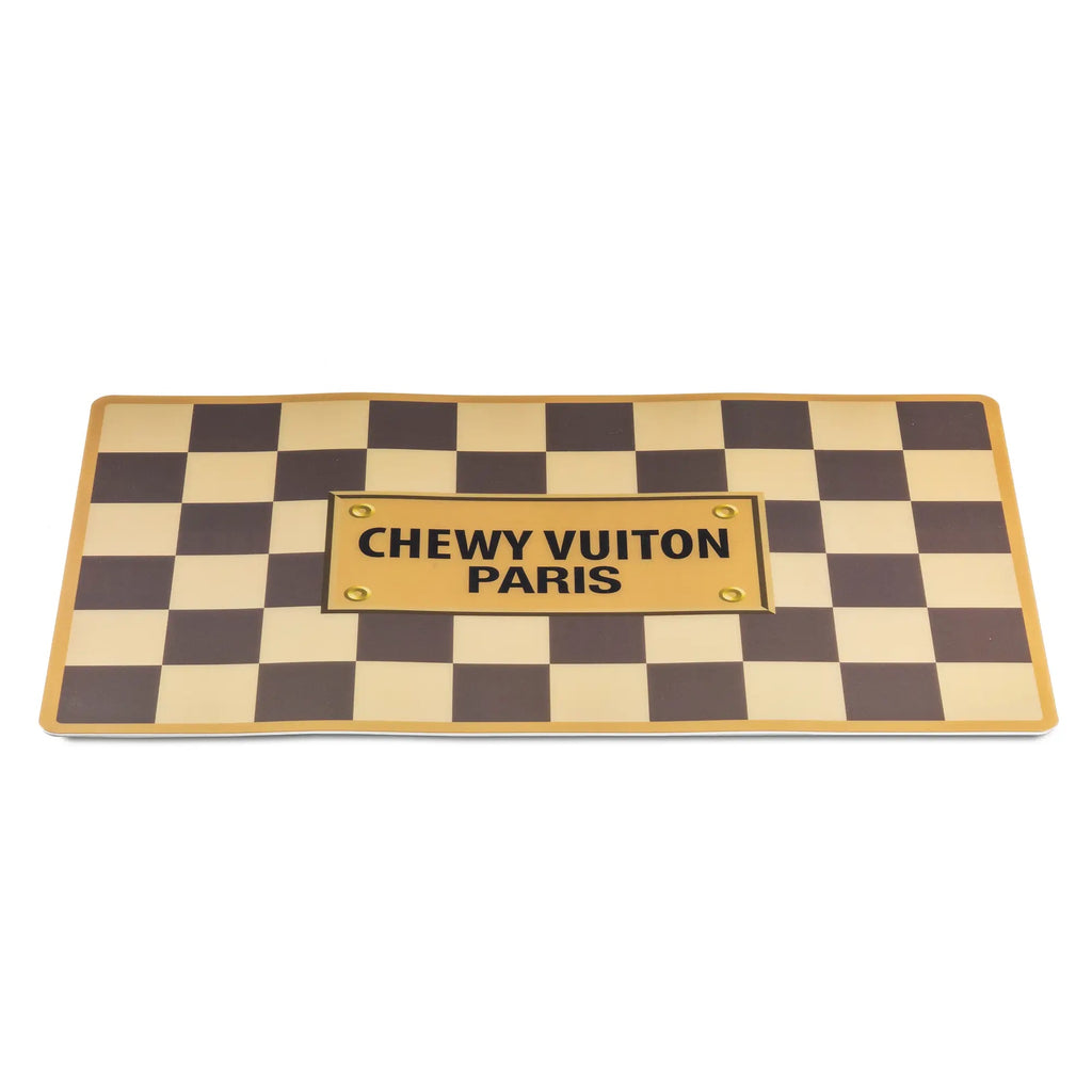 HDD Logo CHEWY VUITON Dog PlaceMat – Silver Accents