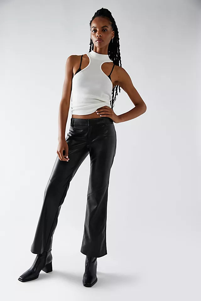 Free People Side-Zip Leather Pants for Women