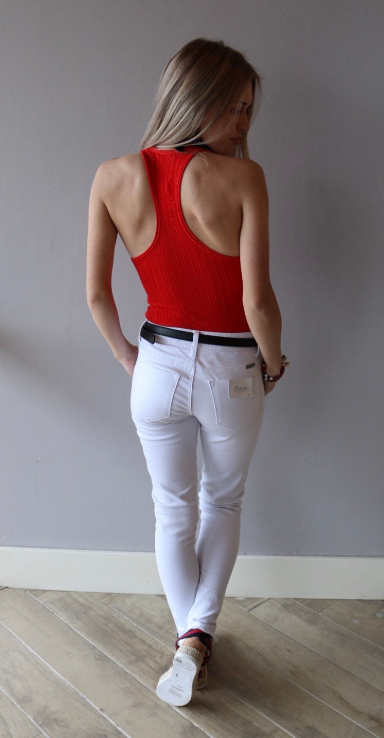 FREE PEOPLE RibKnit HOT IN HALTERS Bodysuit