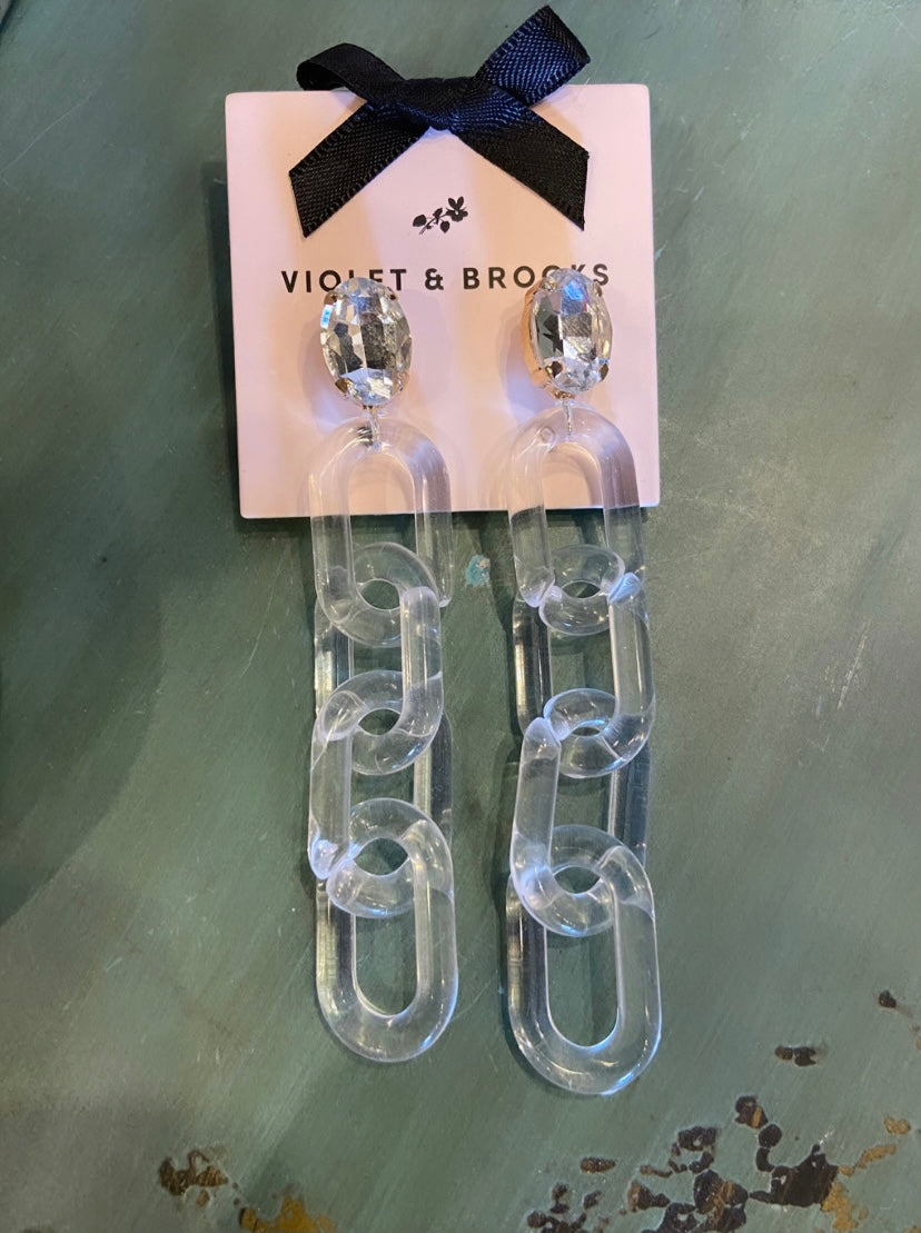 V & B Clear Earring