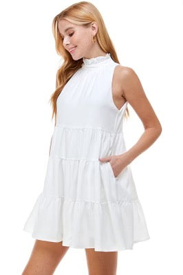 ROYAL HiNeck MutiTier Ruffle Dress