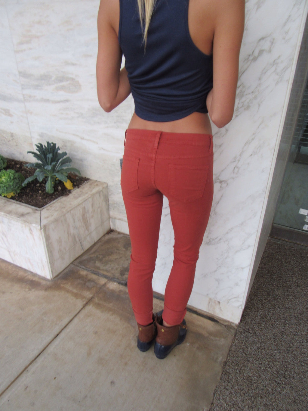 *Klique B. by FLYING MONKEY Stretch RUST Colored Skinny Jean