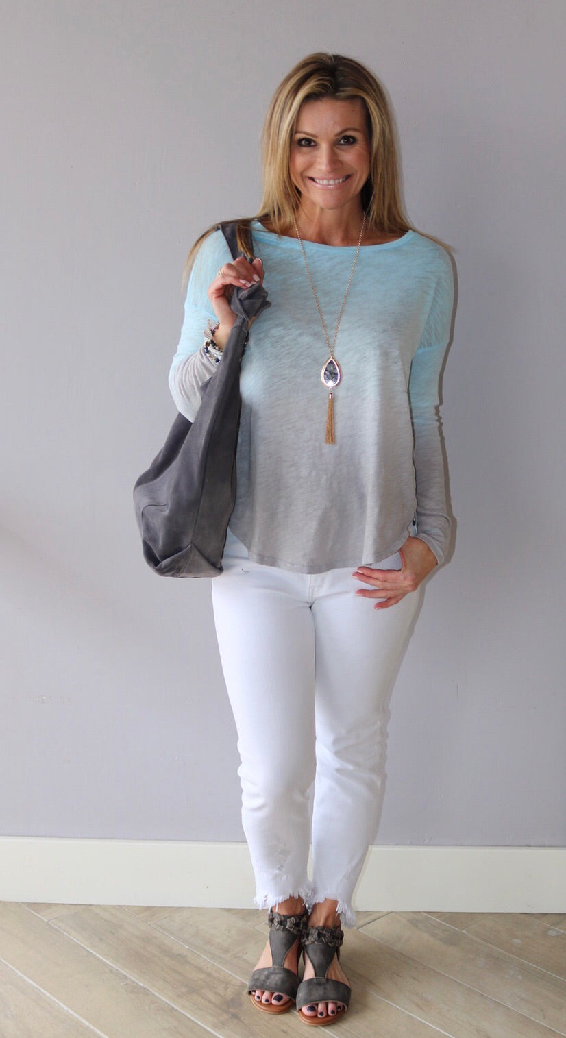 BOBI Night SHORELINE Hombre SlubJersey SideSlit ScoopHem Top