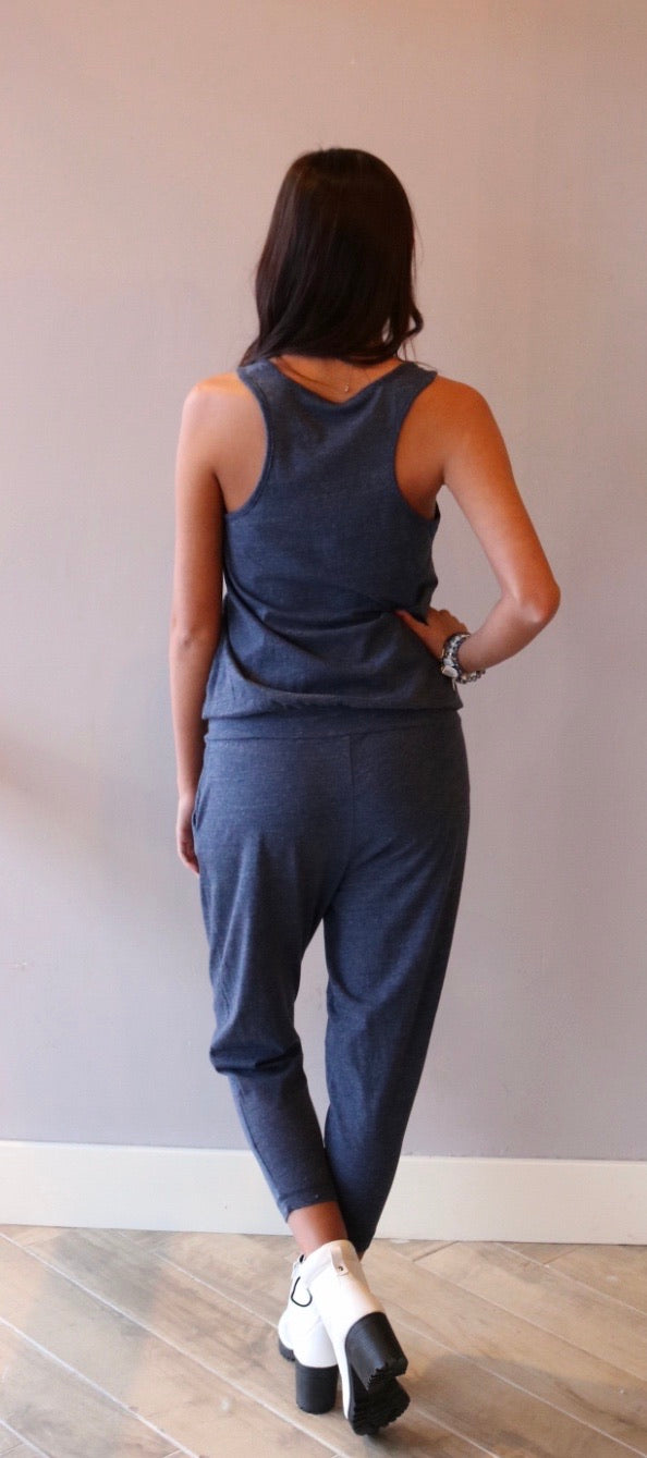 *BOBI Supreme Jersey HEADLINE Racerback Jumpsuit Pant Romper