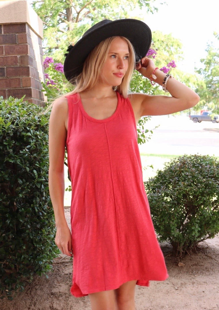 *BOBI Slub Jersey QUEST RawSeam Tank Dress