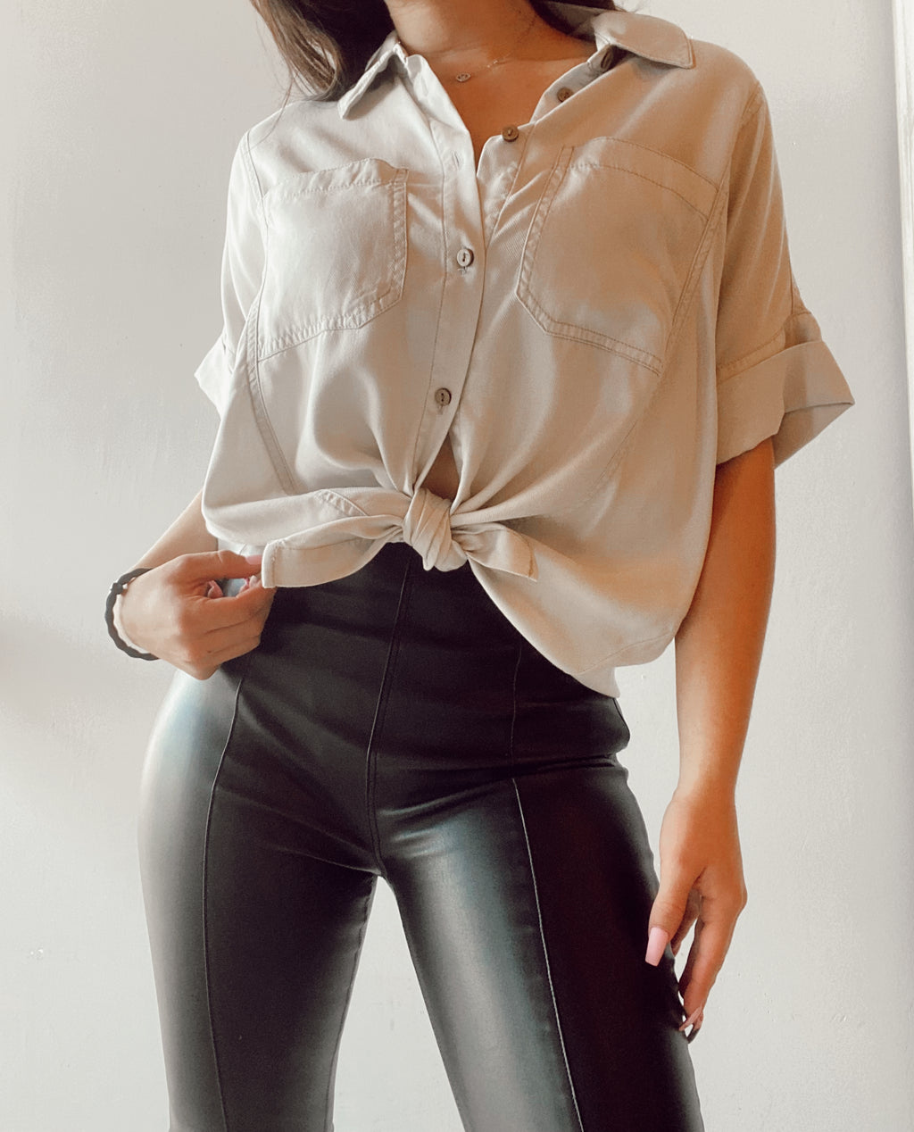OAT Oversized Button Down Top