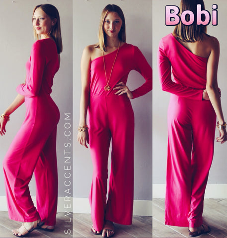 BOBI OneShoulder ELITE Modal Jersey Jumpsuit Pant Romper