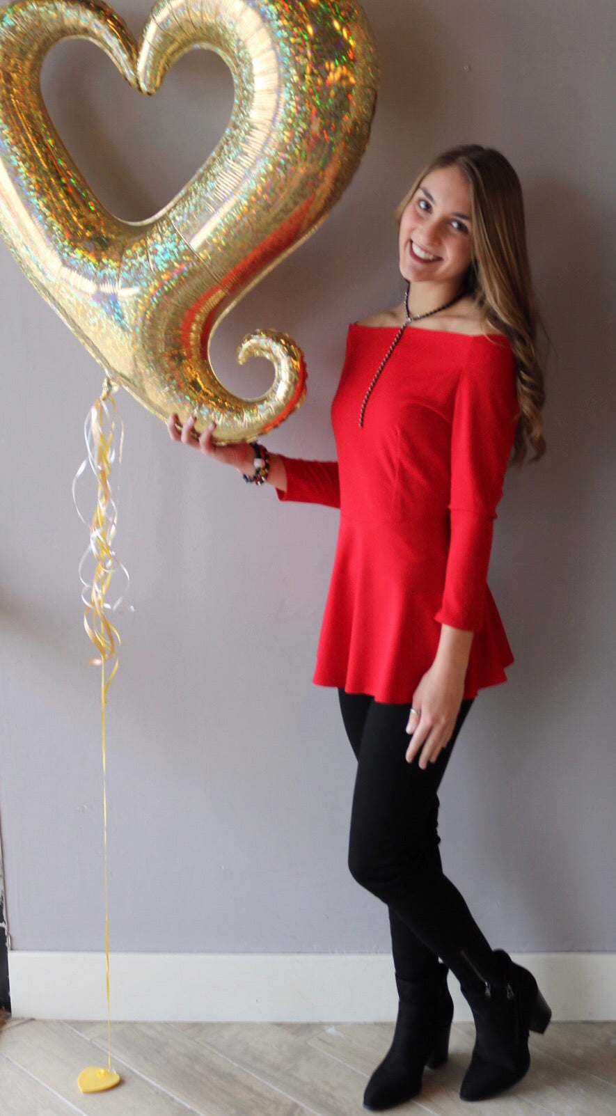 2Hearts FIXATE OffShoulder Fit & Flare 3/4 Sleeve Top