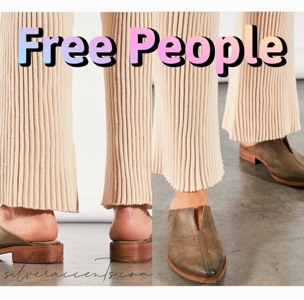 FREE PEOPLE Leather HARLOW SplitSeam Mule Shoe