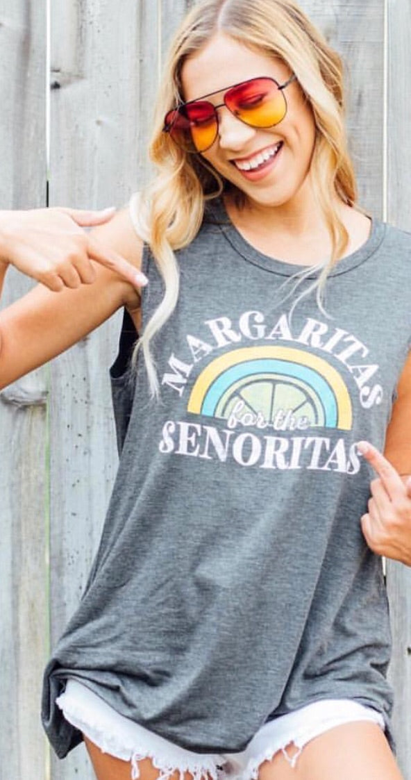 Zutter MARGARITAS FOR THE SENORITAS Graphic Print Tank Top