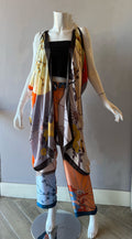 COASTAL Scarf~Print Satin Pant