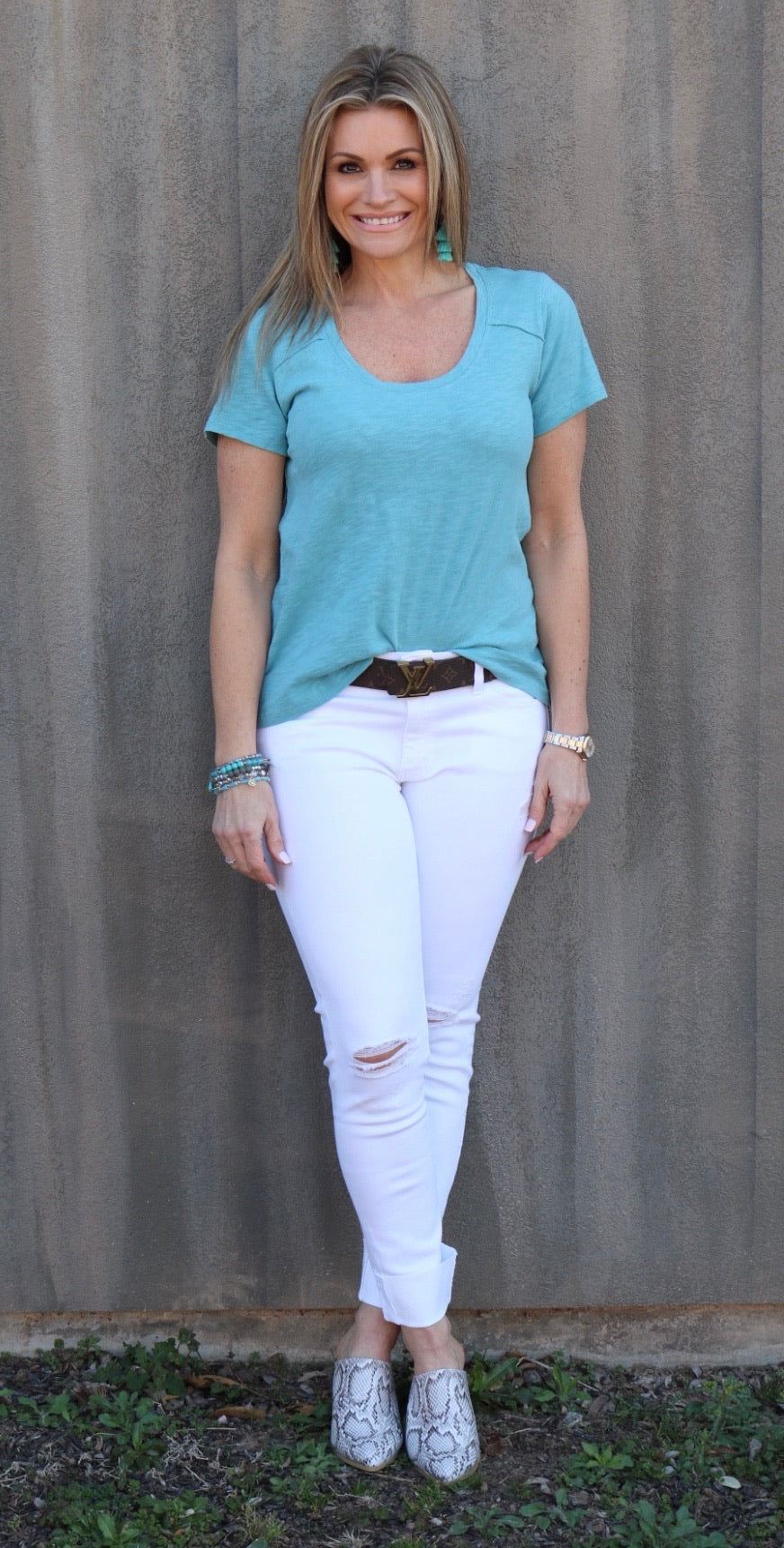 BOBI Slub Jersey BECKHAM RawSeam HiLo ScoopNeck Top