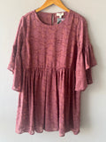 ROSEWOOD BurnOut 3/4 Sleeve Keyhole Dress