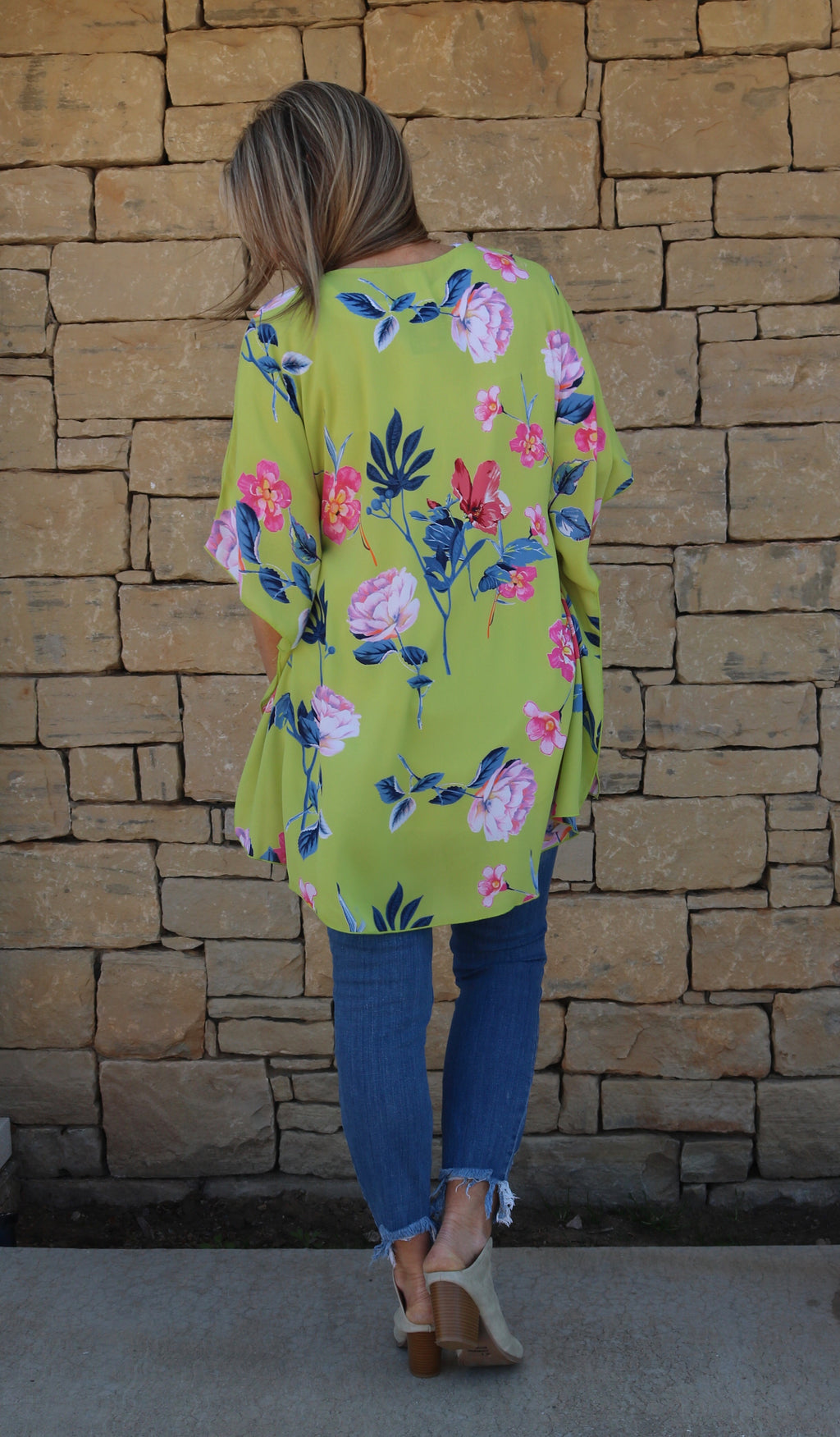 BRIGHT SIDE Floral Kimono Open Cardigan Top