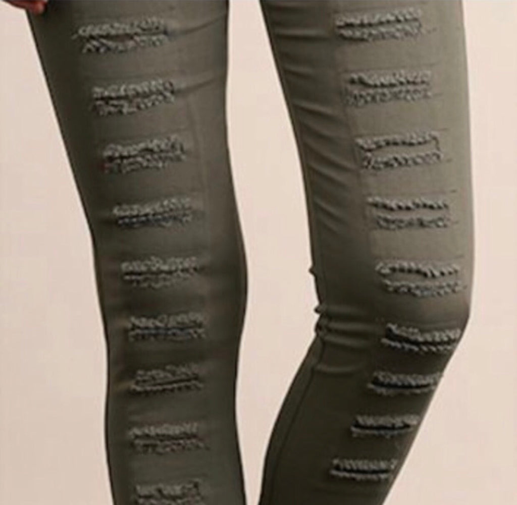 *Umgee KICKOFF High Waist Distressed Jeggings