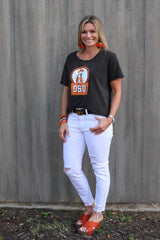GAMEDAY COUTURE Logo KEEP IT CROPPED Snow Wash Tee Top