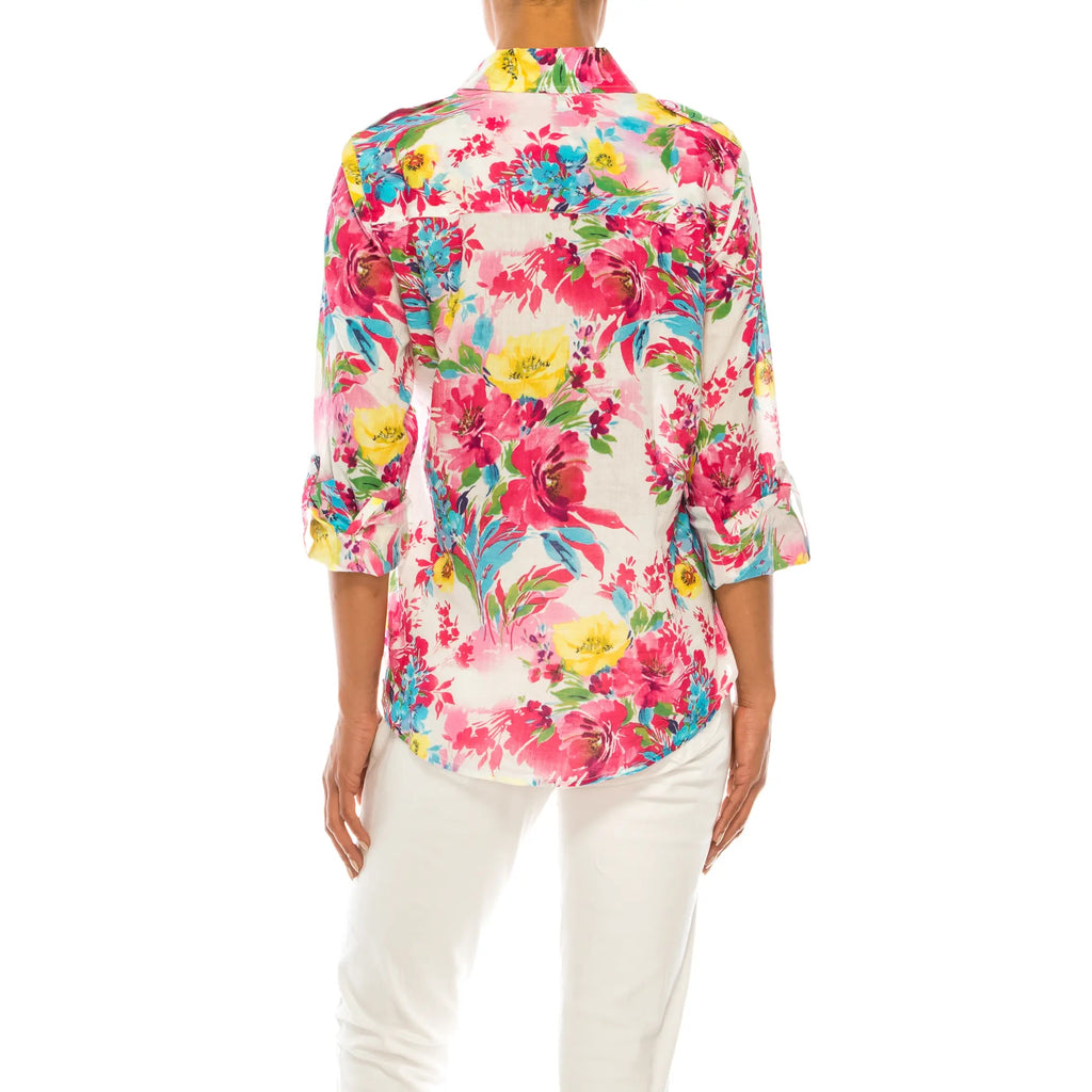 Floral SCOUT ButtonDown Voile Top