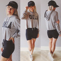 CODE WORD Logo Crop LightWeight Hoodie Top