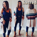 SACRED MidStripe BrushKnit Cardigan Sweater Top