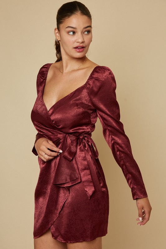 *Satin BYRON Wrap Dress