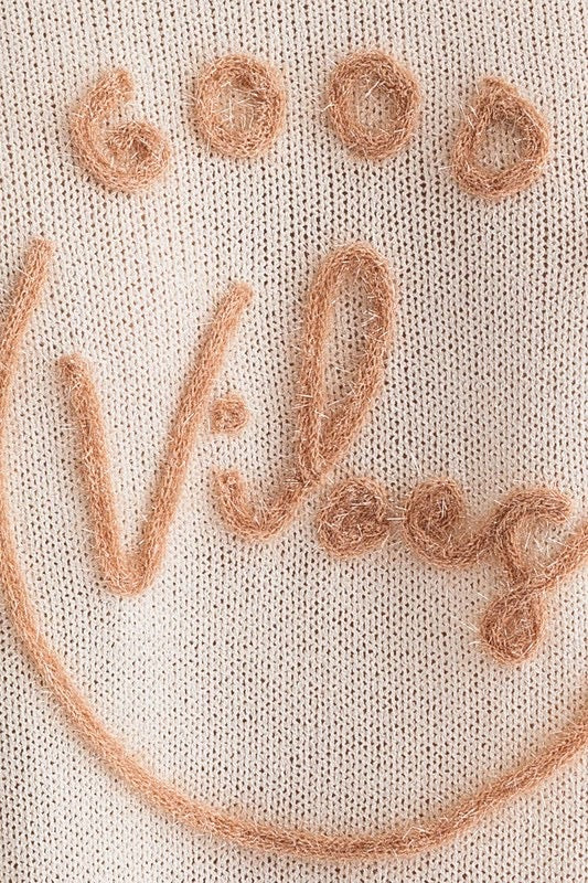 GOOD VIBES Tinsel CrewNeck Knit Top