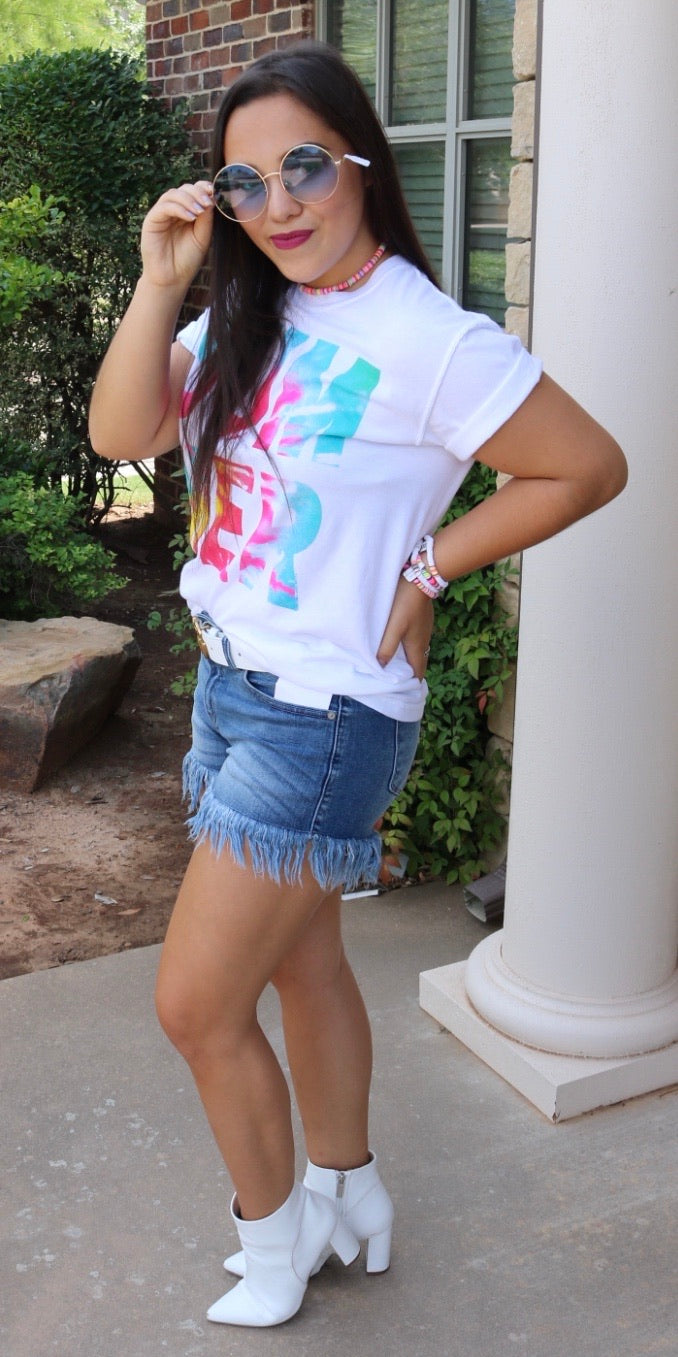 TTT SUMMER Tie~Dye Logo Comfort Colors Tee Top
