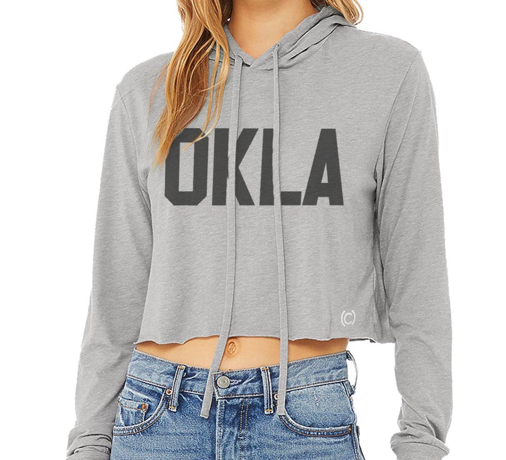 CODE WORD Logo Crop LightWeight Hoodie Top