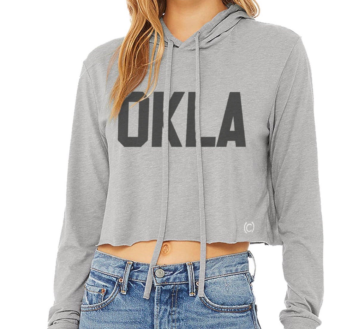 CODE WORD Logo Crop LightWeight Hoodie Top