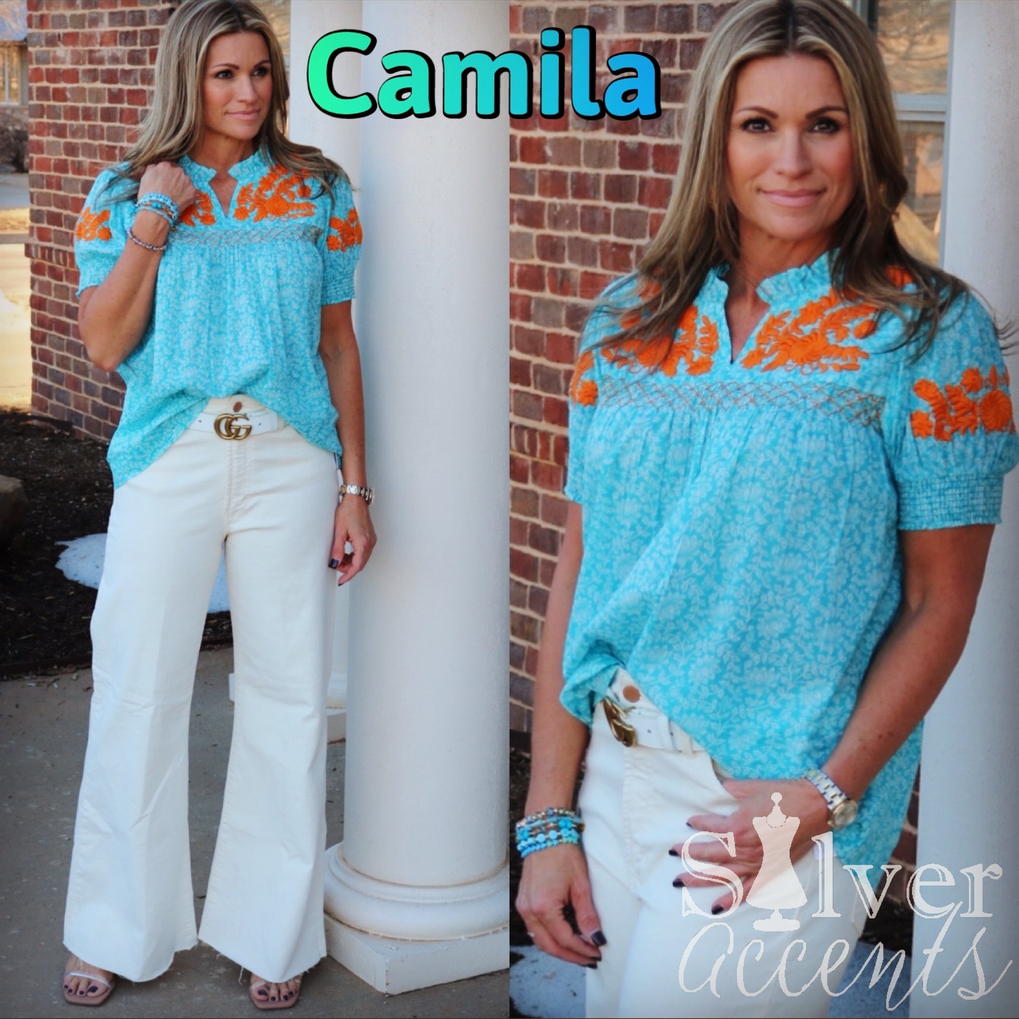 SISTER MARY Embroidered CAMILA Top
