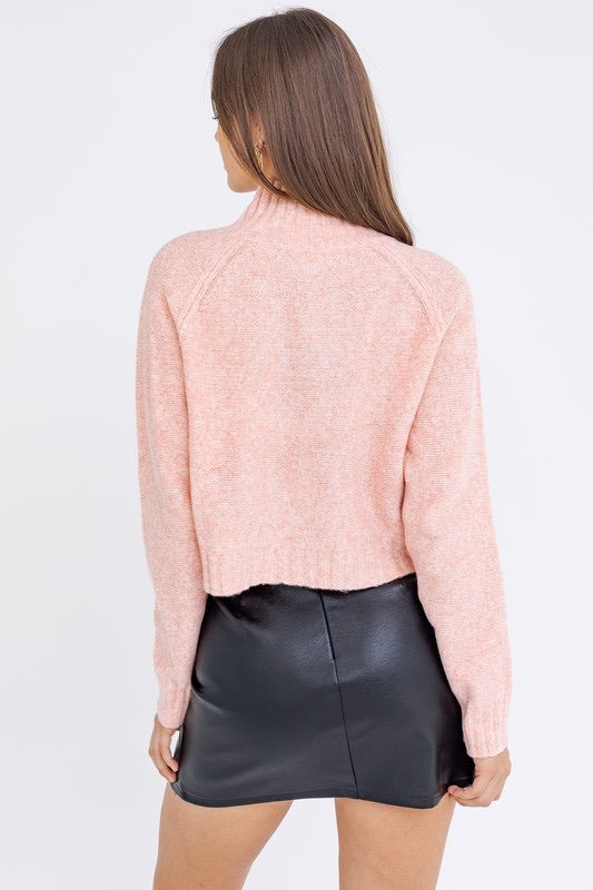 RULER MockNeck WaistCrop Sweater Top