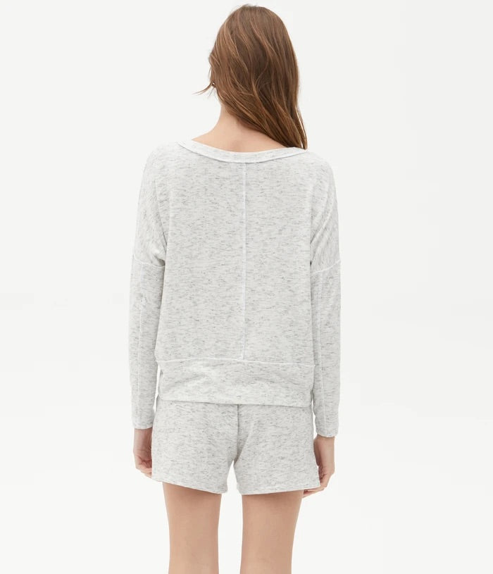 MICHAEL STARS Staggered Hem KIARA Madison BrushKnit Top